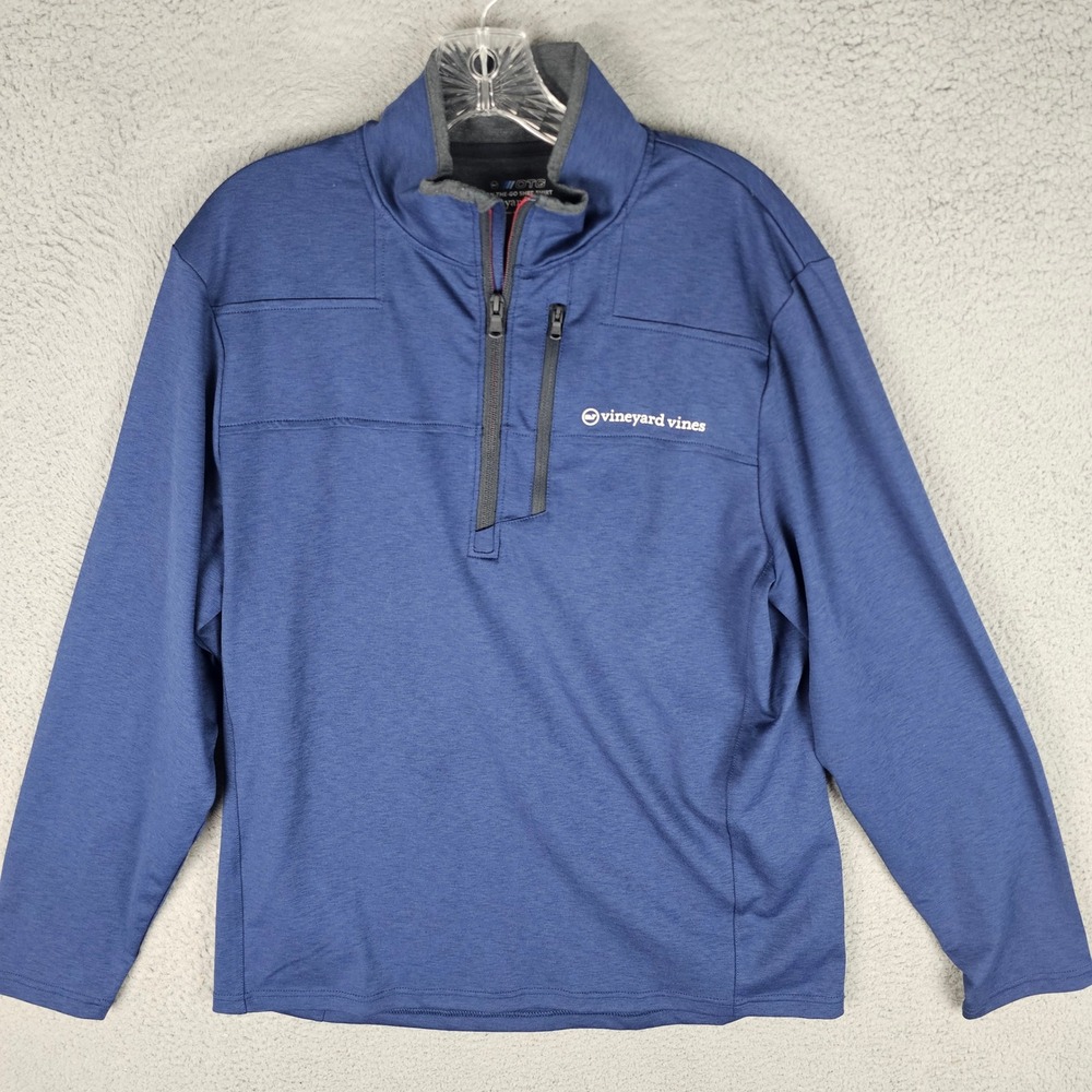 Vineyard Vines Pullover Mens M Blue OTG Shep Shirt 1K001366 Quarter Zip